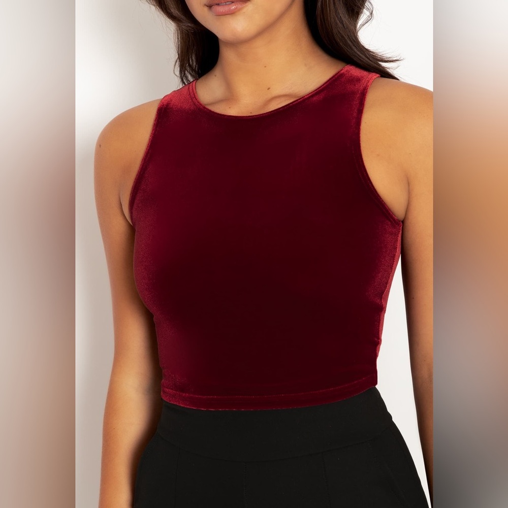 BLACKMILK Velvet Red Wifey Top - size XS